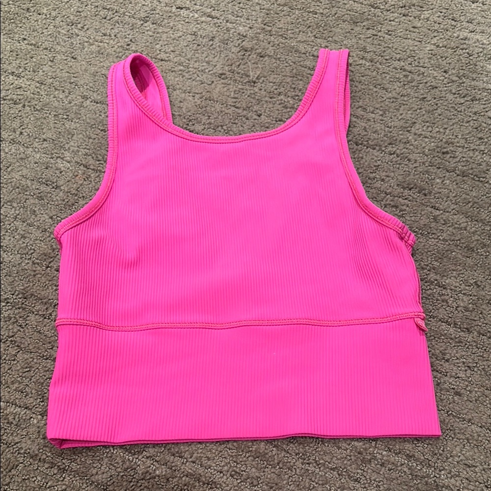 Vibrant Pink Ribbed Tank Top